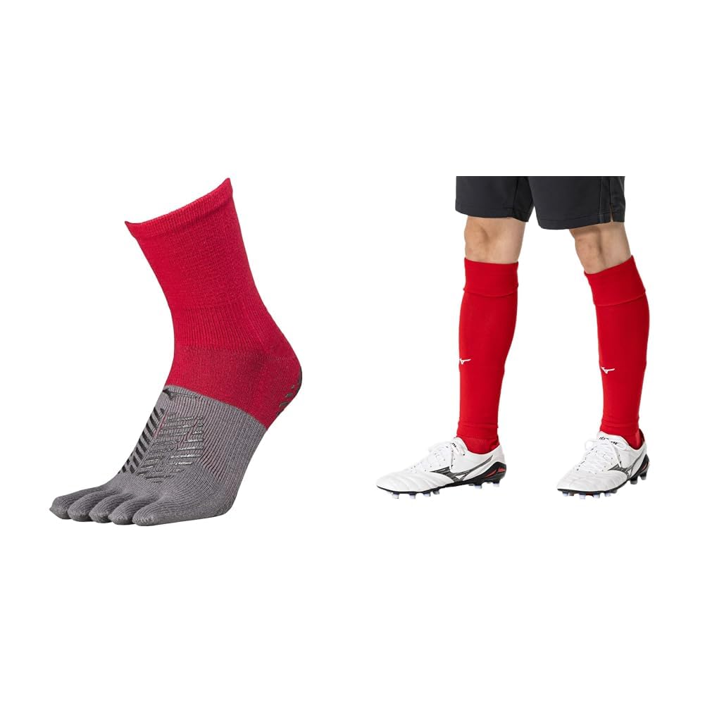 Mizuno Zero Glide P2MX2510 Short Socks, Soccer Wear, Toe Socks with Grips