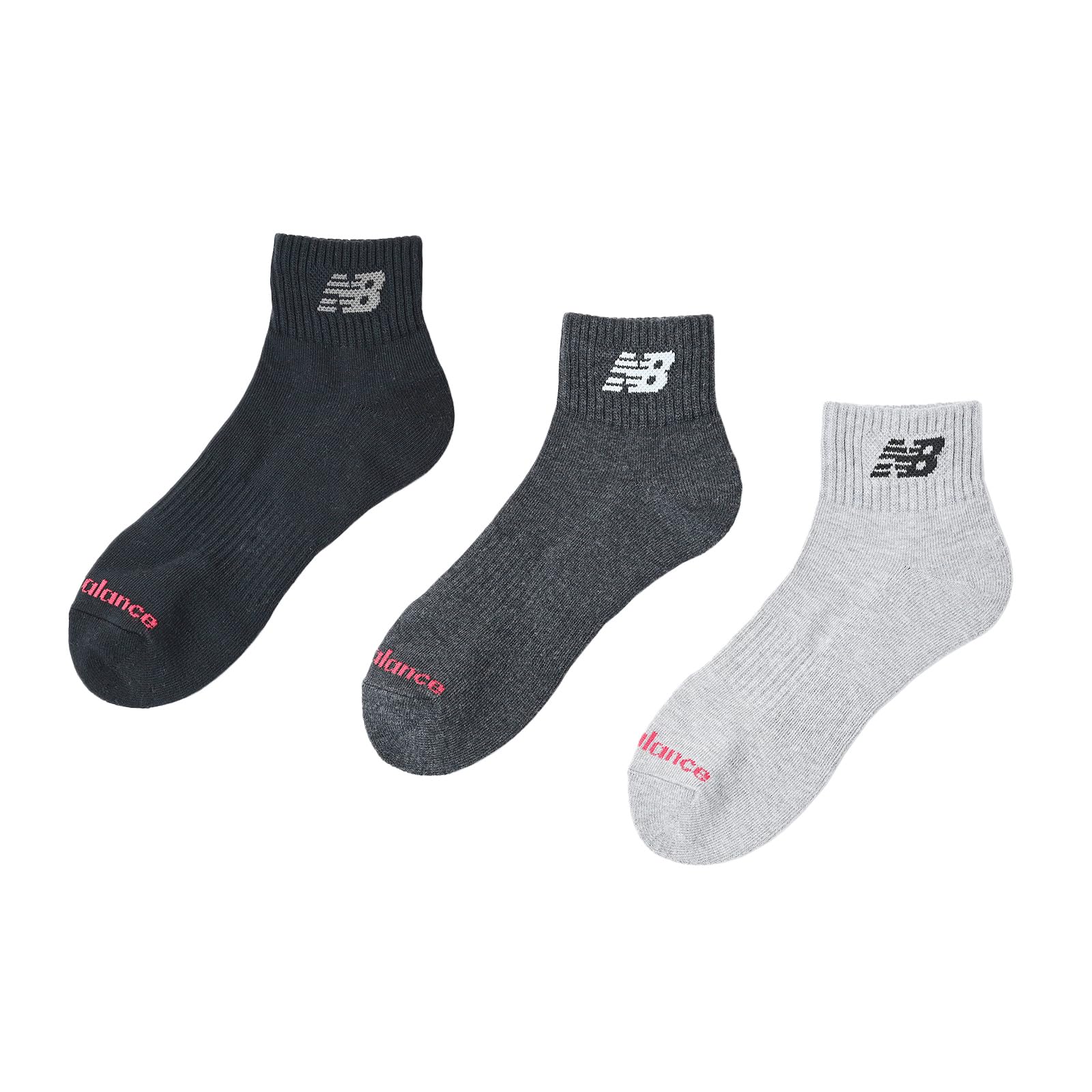 New Balance Men's Mid-Length 3-Piece Socks (LAS55637) - 3 Socks (3 Pairs, 3 Pack)
