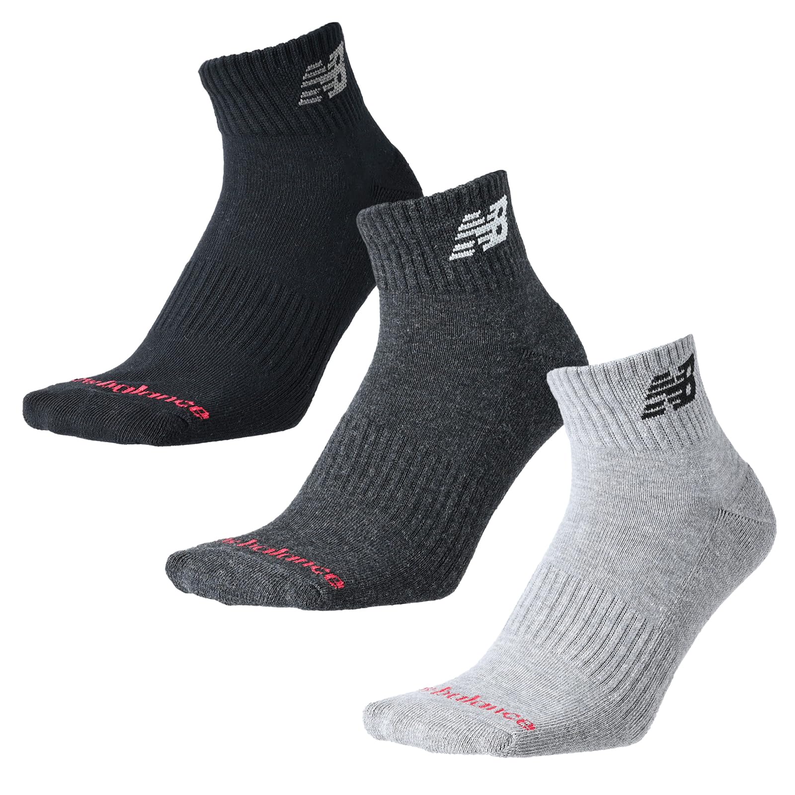 New Balance Men's Mid-Length 3-Piece Socks (LAS55637) - 3 Socks (3 Pairs, 3 Pack)