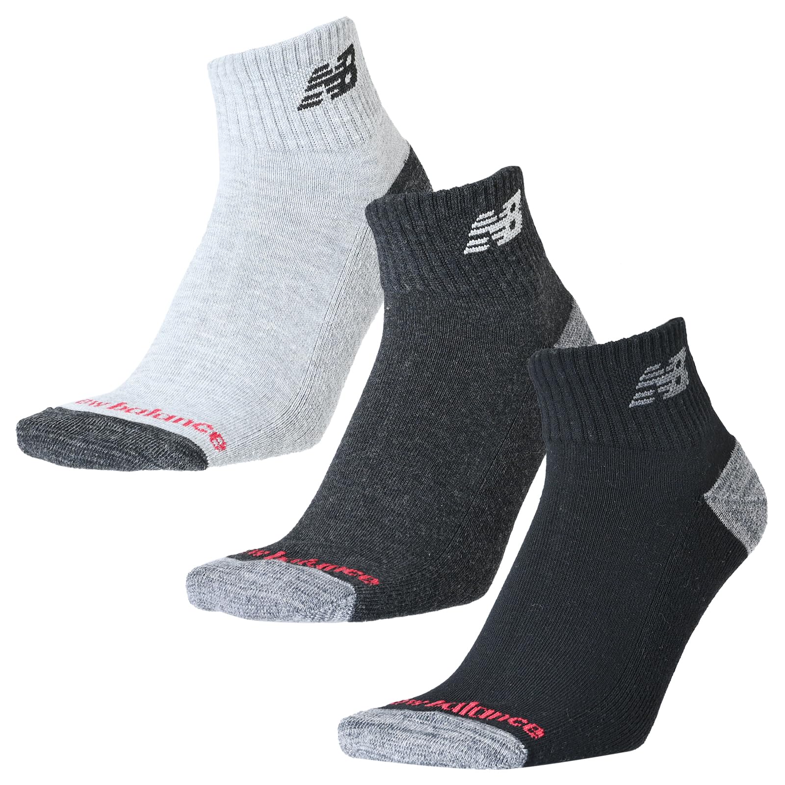 New Balance Men's Mid-Length 3-Piece Socks (LAS55637) - 3 Socks (3 Pairs, 3 Pack)